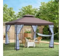 Outsunny 3 X 3 (M) Patio Gazebo Canopy Garden Pavilion w/Double Roof and Netting