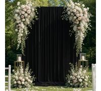 3 x 3 m Polyester Background Curtain, Photo Background and Backdrop Curtain for Wedding, Birthday, Baby Shower, Christening, Bridal Shower, Party, Photo Shooting and Event Decoration (Black)