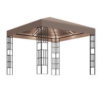 (3 x 3 m) vidaXL Gazebo with LED String Lights Outdoor Pavilion Sunshade Canopy Tent