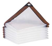 3 x 3 m Waterproof Transparent PVC Tarpaulin with Eyelets - UV-Resistant & Tear-Resistant Greenhouse Film for Garden, Balcony, Construction Site & Pet Enclosure - Weatherproof Construction Film with