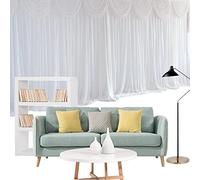 3 x 3 m Wedding Background Curtain White Silk Photography Backdrop Stage Theatre Decoration Photo Studio Curtain Decorative Fabric Curtains Party Decoration for Wedding Event
