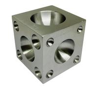 3" x 3" Steel Dapping Block for Jewelry Making - 25 Half Sphere Doming Depressions 4.25mm-60mm - Hardened CNC Machined Steel Dapping Cube for Metal Forming, Bead & Jewelry Shaping Tool