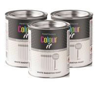 3 x 300ml Brilliant White Radiator Tin Paint Heat Resistant Quick Dry