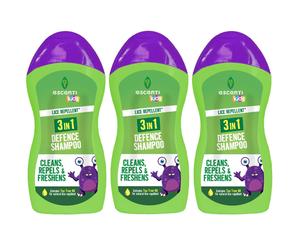 3 x 300ml Escenti 3 in 1 Kids Lice Repellent Defence Shampoo