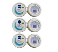 3 x 300ml NIVEA Soft Moisturising Cream Face Body & Hands Vitamin