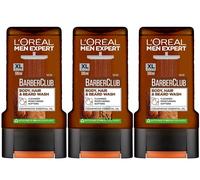 3 x 300ml XL Loreal Men Expert Body,Hair & Beard Wash Barber Club FREE POST