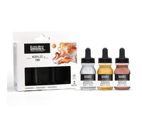 3 x 30ml Liquitex Iridescent Colours Acrylic Ink Art Paint Painting Set 3699237