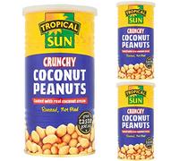 3 x 330g Crunchy Coconut Coated Roasted Peanuts Snack Nut Nibble Food