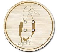 3 x 38mm 'Blue Footed Booby' Large Round Wooden Buttons (BT00118903)