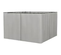 3 x 3m Gazebo Replacement Sidewall Set with 4 Panels, Hooks/C-Rings Light Grey