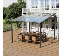 3 x 3M Wall Mounted Canopy Gazebo Polycarbonate Roof Patio Shelter