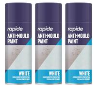 3 x 400ml Anti Mould Spray Damp Growth Protection Walls White Matt