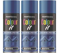 3 x 400ml Beautiful Blue Gloss Spray For Car Van Bike Aerosol Paint