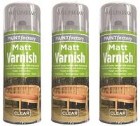 3 x 400ML Clear Varnish Professional Matt Finish Spray Wood Color Paint All Purpose