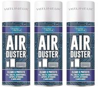 3 x 400ml Compressed Air Duster Spray Can Cleans Protects Laptops Keyboards HLU