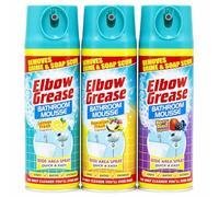 3 x 400ml Elbow Grease Bathroom Mousse mix LEMON, HAWAIIAN & BERRY, Effectively Removes Dirt, Grime And Soap Scum While Leaving a Refreshing LEMON, HAWAIIAN & BERRY Fragrance