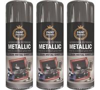 3 x 400ml Gun Grey Spray Paint Metallic Aerosol Car DIY Wood Plastic