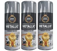 3 x 400ml Metallic Silver spray paint gloss finish Interior & Exterior