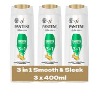 3 x 400mL | Pantene Active PRO-V 3 in 1 Shampoo+Conditioner+Treatment Smooth & Sleek for Frizzy, Dull Hair 400ml
