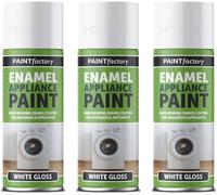 3 x 400ml White Gloss Enamel Paint Spray Appliance Aerosol DIY Wood Metal