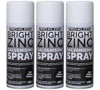 (3 x 400ml) Zinc Galvanising Spray Paint Primer & Topcoat
