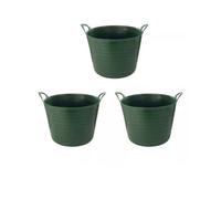 3 X 42 Litre Large Flexi Tub Home Garden Flexible Storage Colour Bucketbasket