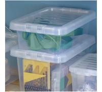[Pack of 5] 4L Plastic Crystal Clear Storage Boxes with Lids Stackable Container
