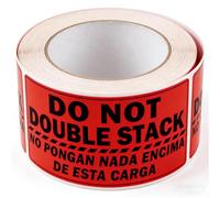 3 x 5 in Do Not Double Stack Bilingual English Spanish Shipping Label Stickers - 500Pcs Heavy Duty Adhesive Label for Cartons, Boxes, Packages, Warehouse Operations, Logistics (Spanish Double Stack)