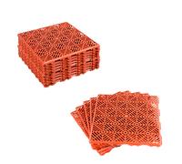 (3 x 5pc Anti-Slip Deck Boards) KCT Red Brick Garden Path and Patio Decking Interlocking Tiles