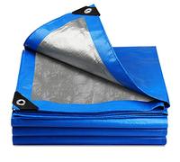 3 x 6m Tarpaulin Waterproof Heavy Duty for Outdoor 110GSM UV/Tear Resistant | Thick PE Tarp Sheet Cover with Reinforced Grommets Multipurpose for Garden Furniture & Camping Ground - Blue