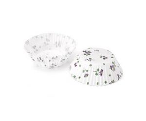 3 x 72pk Eddington Medium Cup Cake Cupcake Muffin Cases White Purple Flowers