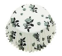 3 x 72pk Eddingtons Medium Cup Cake Cupcake Muffin Cases White Black Flowers
