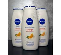 3 x 750ml Nivea Orange & Avocado Oil Caring Shower Cream With Vitamin C & E