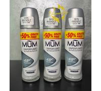3 x 75ml Mum Roll-On Deodorant Unperfumed Sensitive Care 48h Protection