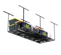 3 x 8FT Overhead Garage Storage Rack, Adjustable Ceiling Storage Racks, Garage Shelving Heavy Duty Storage Organizer System, 600lbs Weight Capacity (Black)