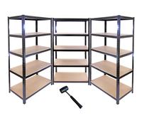 Monster Racking T-rax Metal Storage Shelves, Black, 90Cm W, 45Cm D, Set Of 3, Black
