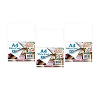 3 X A3 Staple Bound Scrapbooks Assorted 30 Colour Sheets, for Children Kids and Adults - Family Photo Album Cutting Card Making Create Art Craft Activity Scrap Card Book (A4 White Cards)