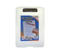 3 X A4 Clear Strong Plastic Clipboard Tuff Box File Storage Case Heavy Duty Folder