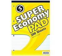 3 x A4 Lined with Margin Economy Pad