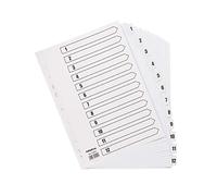 3 x A4 Numbered 1-12 Ring Binder File Index Dividers Folder Cards Monthly White