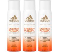 3 x Adidas 24H Compressed Deodorant 100ml - Energy Kick (Mandarin)