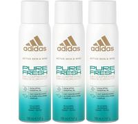 3 x Adidas 24H Compressed Deodorant 100ml - Pure Fresh