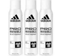 3 x Adidas 48H Anti Marks Antiperspirant Spray 150ml - Pro Invisible Clear Performance