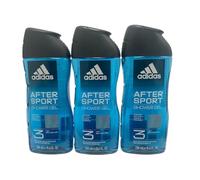 3 x Adidas Body Hair Face Shower Gel 250ml - After Sport (Hydrating)
