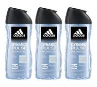 3 x ADIDAS DYNAMIC PULSE SHOWER GEL FOR MEN 3 IN 1 BODY, HAIR, FACE 250ML