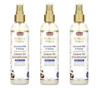 3 X African Pride Moisture Miracle Coconut Milk & Honey Leave-in Conditioner 8oz