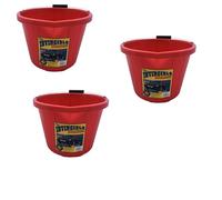 3 X Airflow Heavy Duty Invincible Builders Bucket - 3 Gallon / 15 Litre - Strong Handle & Calibrated Markings - Multi-Purpose Mixing, Gardening,Farm&Construction Use-Pack of 1 to 5-Multi Colours_Red