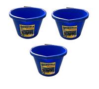 3 X Airflow Heavy Duty Invincible Builders Bucket - 3 Gallon/15 Litre - Strong Handle & Calibrated Markings -Multi-Purpose Mixing, Gardening,Farm&Construction Use-Pack of 1 to 5-Multi Colours_Blue