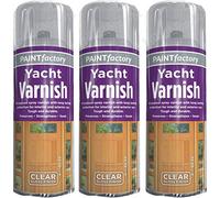 3 X All Purpose Yacht Varnish 400ML - Professional Gloss Finish Spray Wood Color Paint