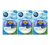 3 x Ambi Pur Toilet Liquid Rim Block (Holder + Refill 55 ml) - Fresh Water & Mint